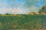Vincent Van Gogh Farmhouses in a Wheat Field near Arles oil painting reproduction